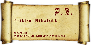 Prikler Nikolett névjegykártya